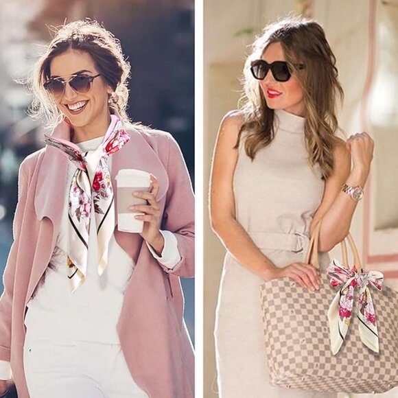 New 35 Inch Square Silk Feeling Scarf - Picture 5 of 5